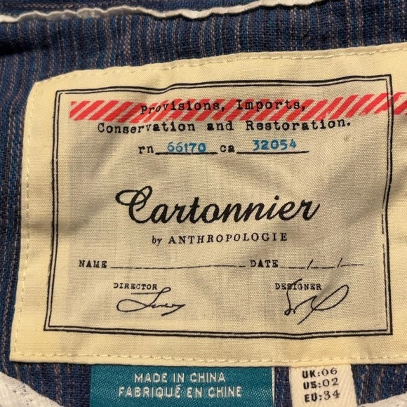 Anthropologie Cartonnier Linen Blend Jacket Sz 2 - Picture 6 of 6